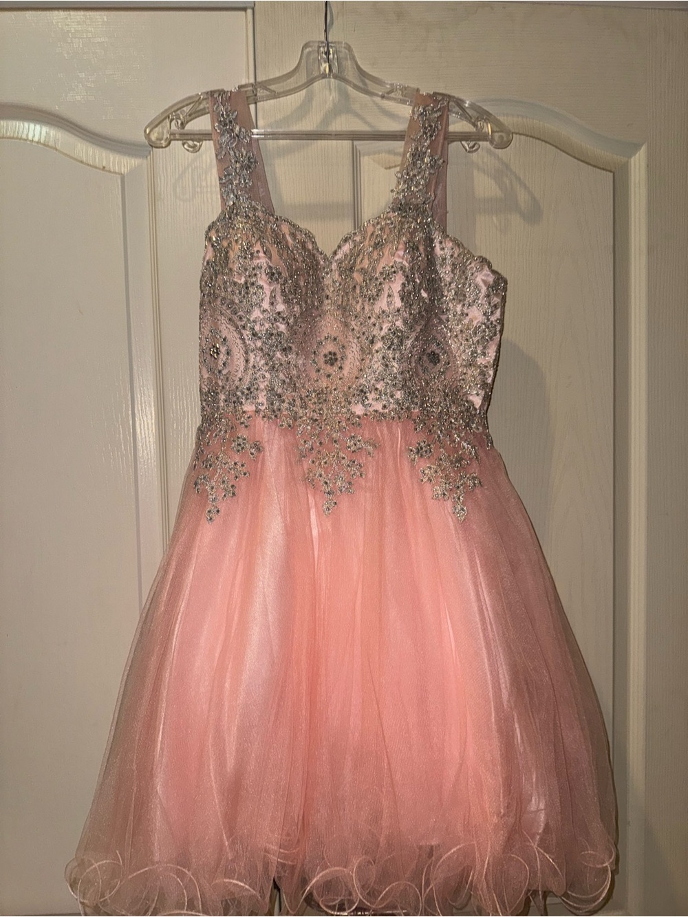 Girls' Pink Embellished Tulle Dress